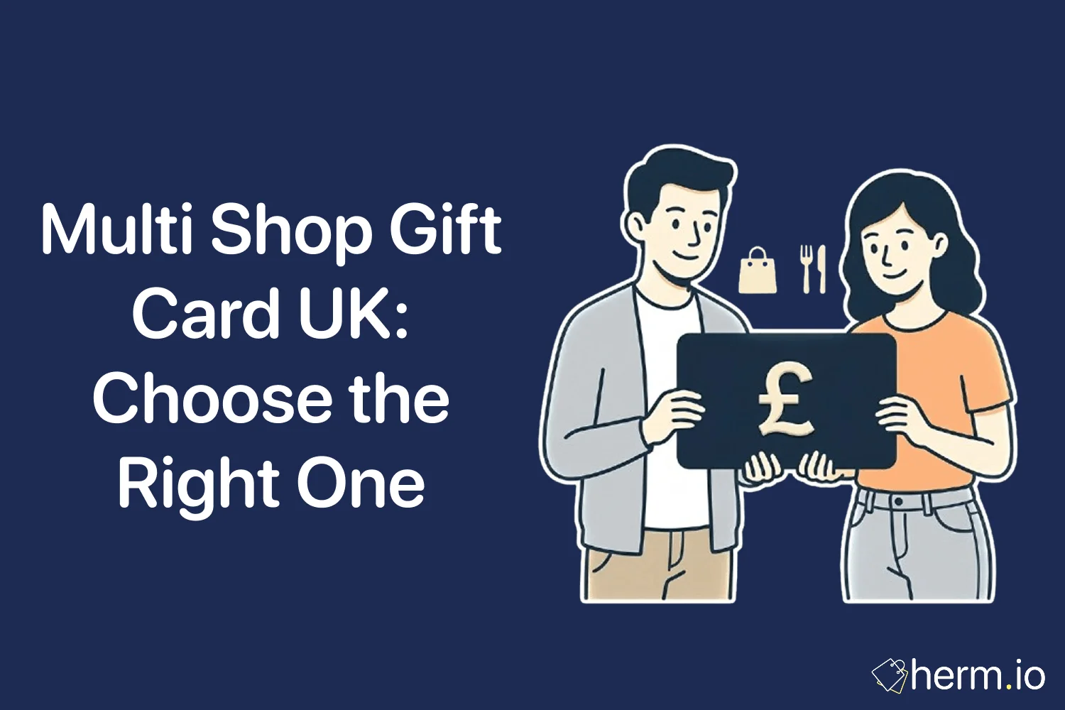 Assorted UK gift cards beside a phone and wrapped present, showing how to choose a flexible multi shop gift card.