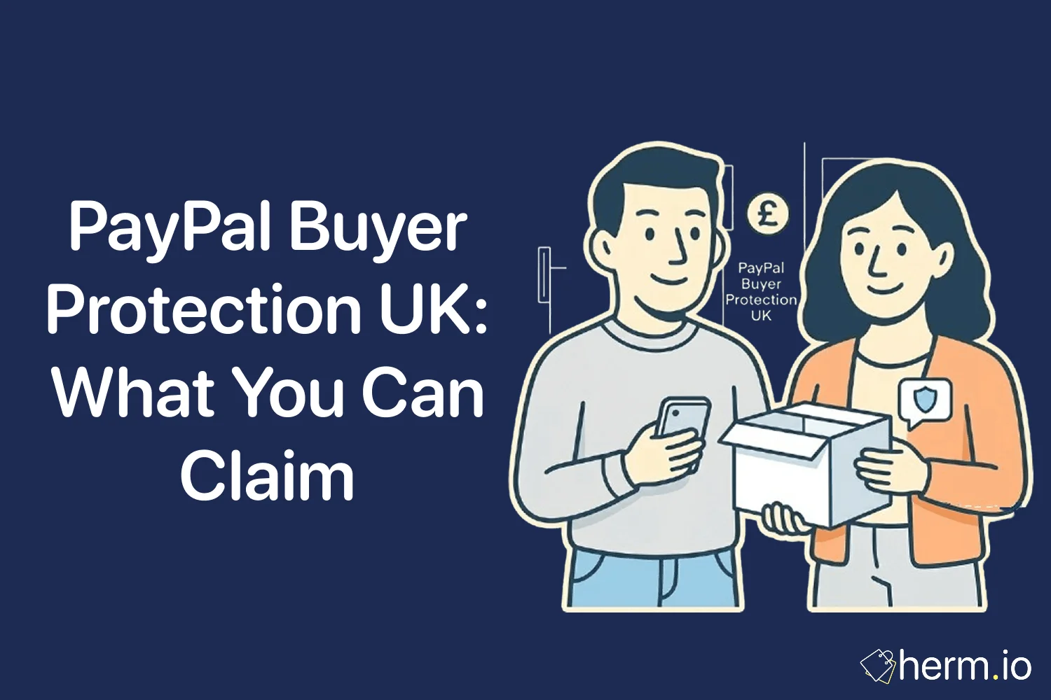 Shopper checking a PayPal dispute on a laptop beside parcel tracking notes, showing safer UK online shopping and refund planning.