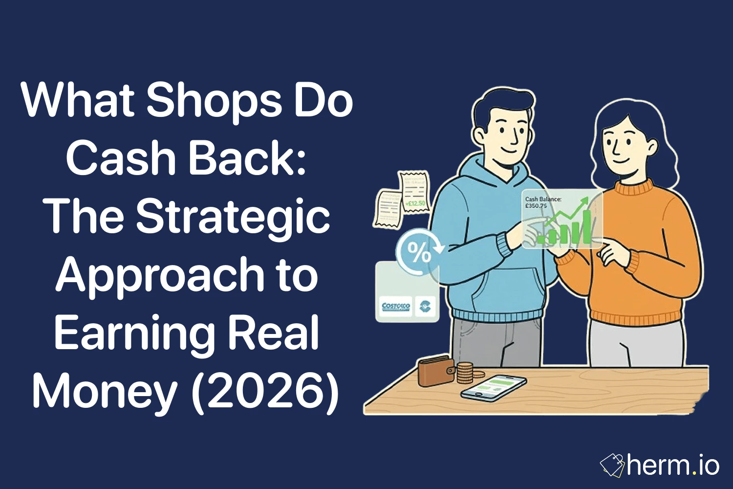 What shops do cashback cover image showing shoppers tracking cashback earnings, receipts, and percentage rewards to earn real money in 2026.