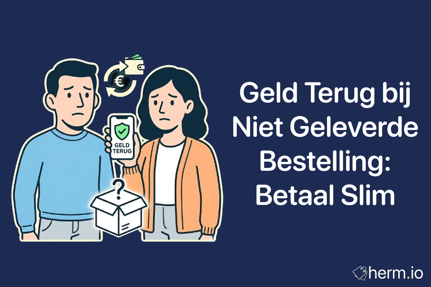 Consument vergelijkt veilige betaalmethoden voor een niet geleverde online bestelling met Klarna, Riverty, in3 en creditcard.