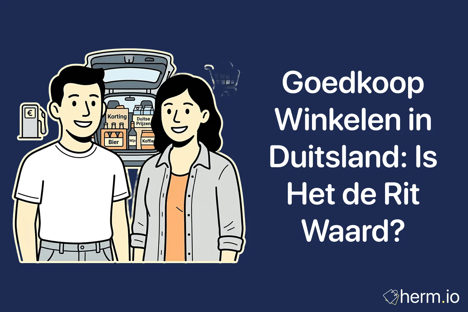 Nederlandse shopper vergelijkt een boodschappenlijst met Duitse supermarkt- en drogistprijzen om slimmer over de grens te winkelen