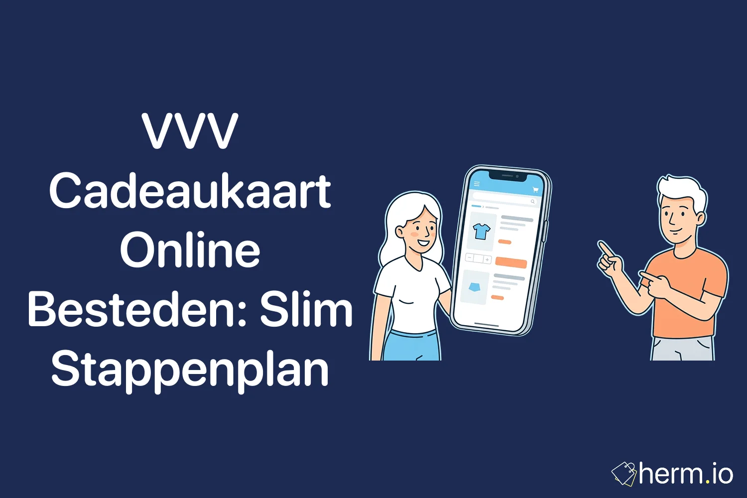 Nederlandse shopper controleert online het saldo van een VVV Cadeaukaart en kiest een geschikte webshop om te betalen.