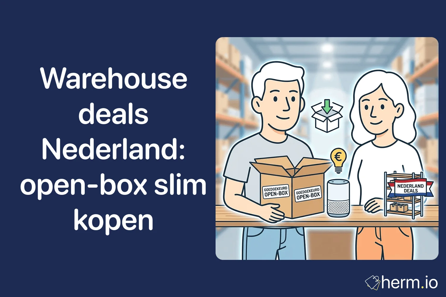 Overzicht van Nederlandse warehouse deals, open-box producten en retourdeals bij webshops zoals Amazon, bol en Coolblue.