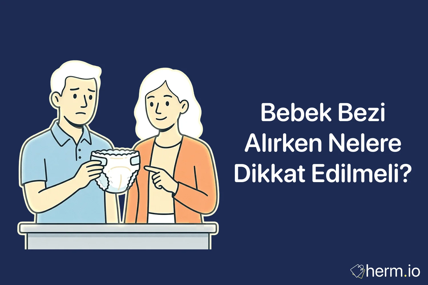 Bebek bezi numarası, sızdırma kontrolü, hassas cilt ve adet fiyatı hesabı için Türk ailelerine yönelik alışveriş rehberi görseli.