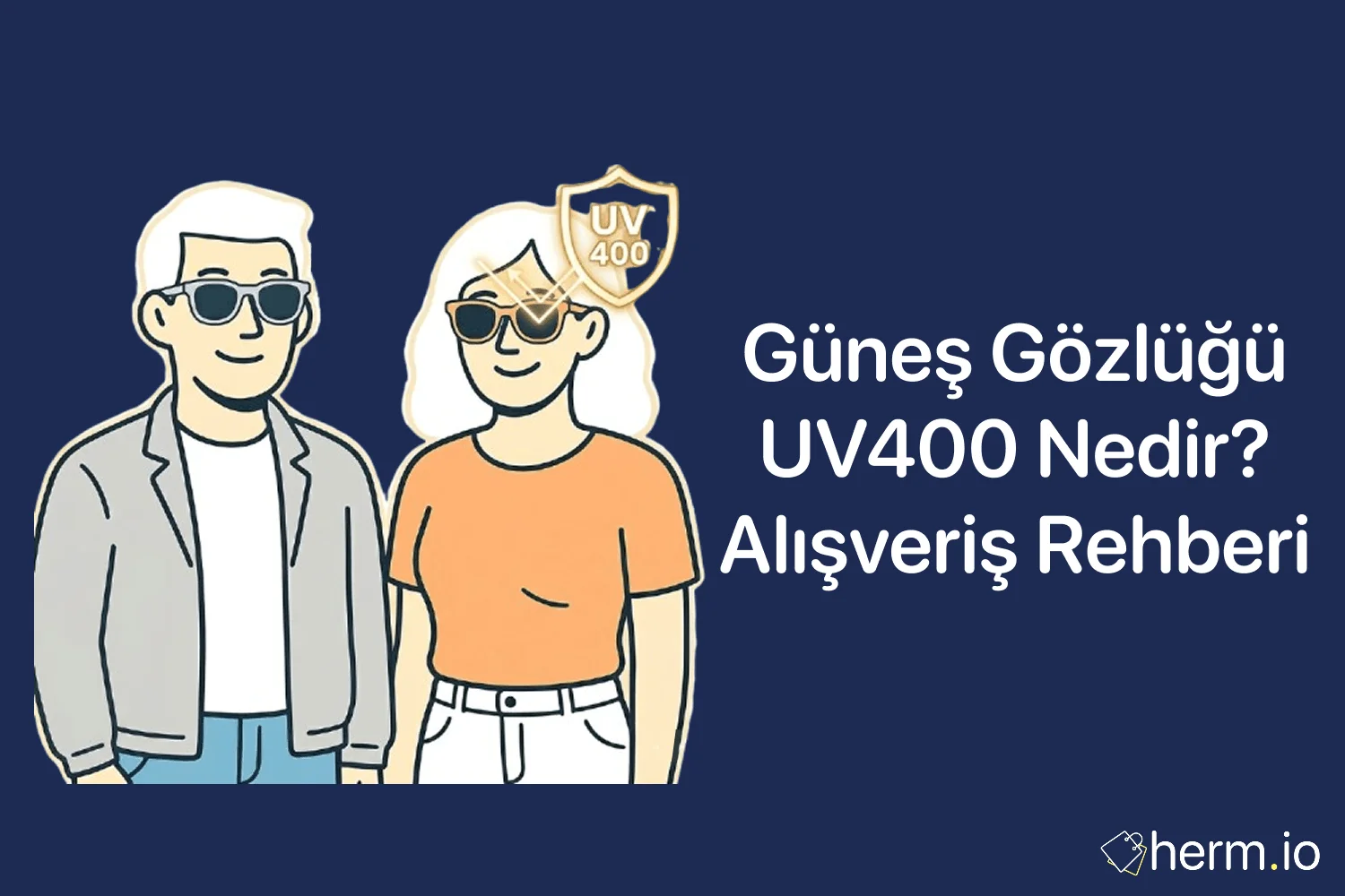 UV400, polarize cam ve orijinallik kontrolü adımlarını gösteren güneş gözlüğü alışveriş rehberi görseli.