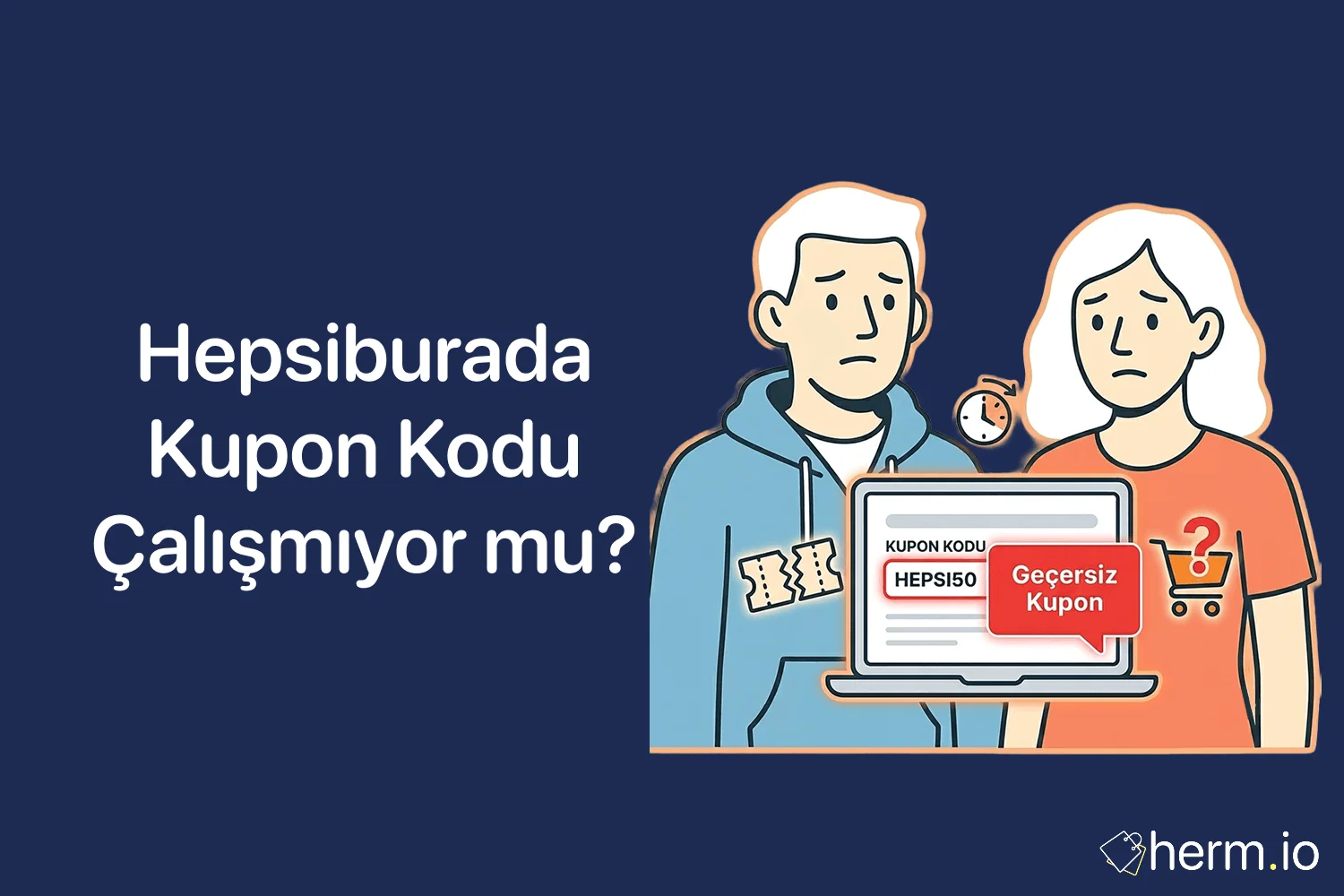 Hepsiburada sepetinde kupon kodu, Premium kupon, sepet indirimi ve kampanya şartı kontrolünü gösteren online alışveriş rehberi görseli.
