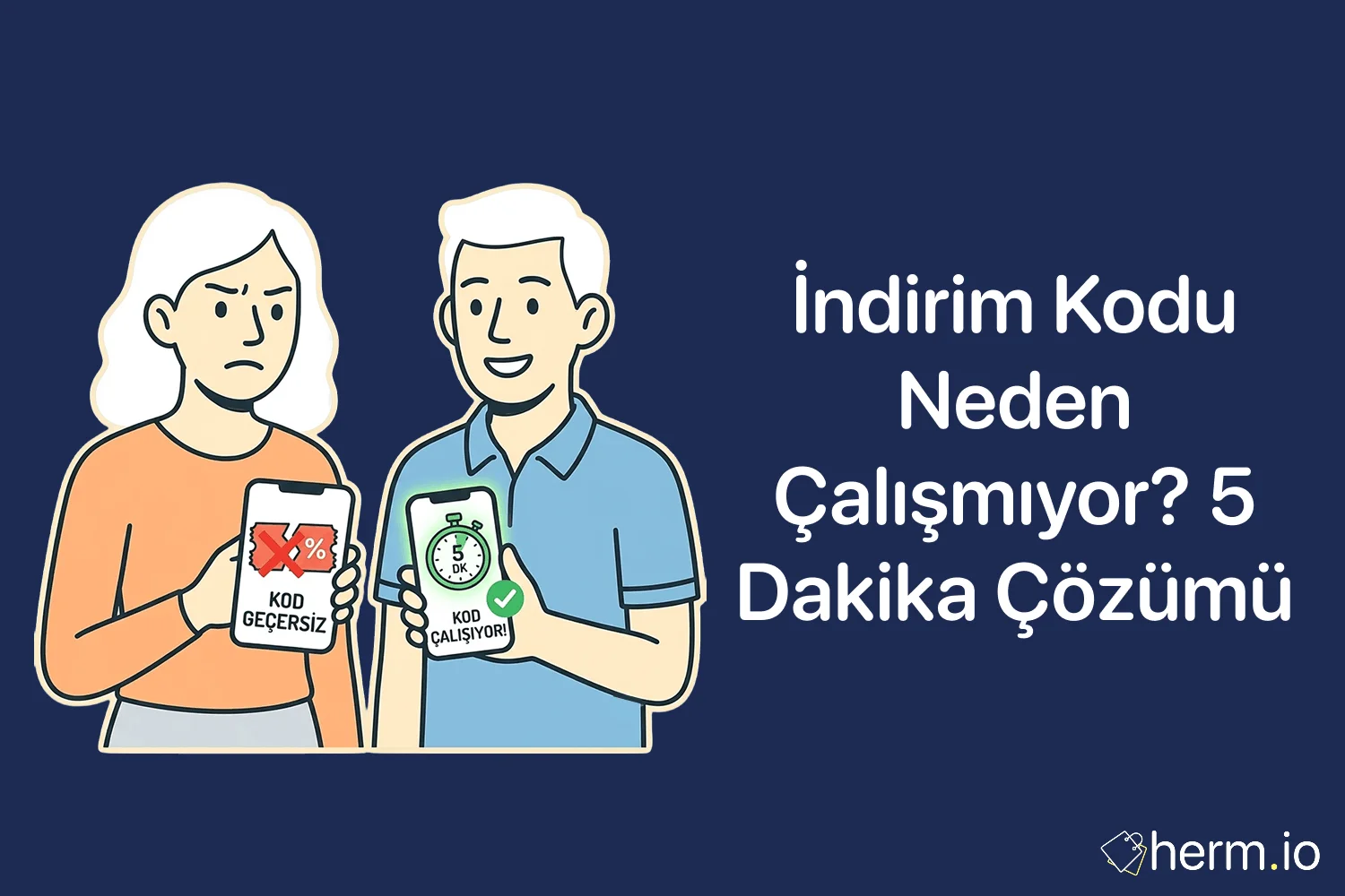 Online alışveriş sepetinde geçersiz kupon kodu, minimum sepet tutarı ve indirim uygulanmama sorunlarını anlatan rehber görseli.