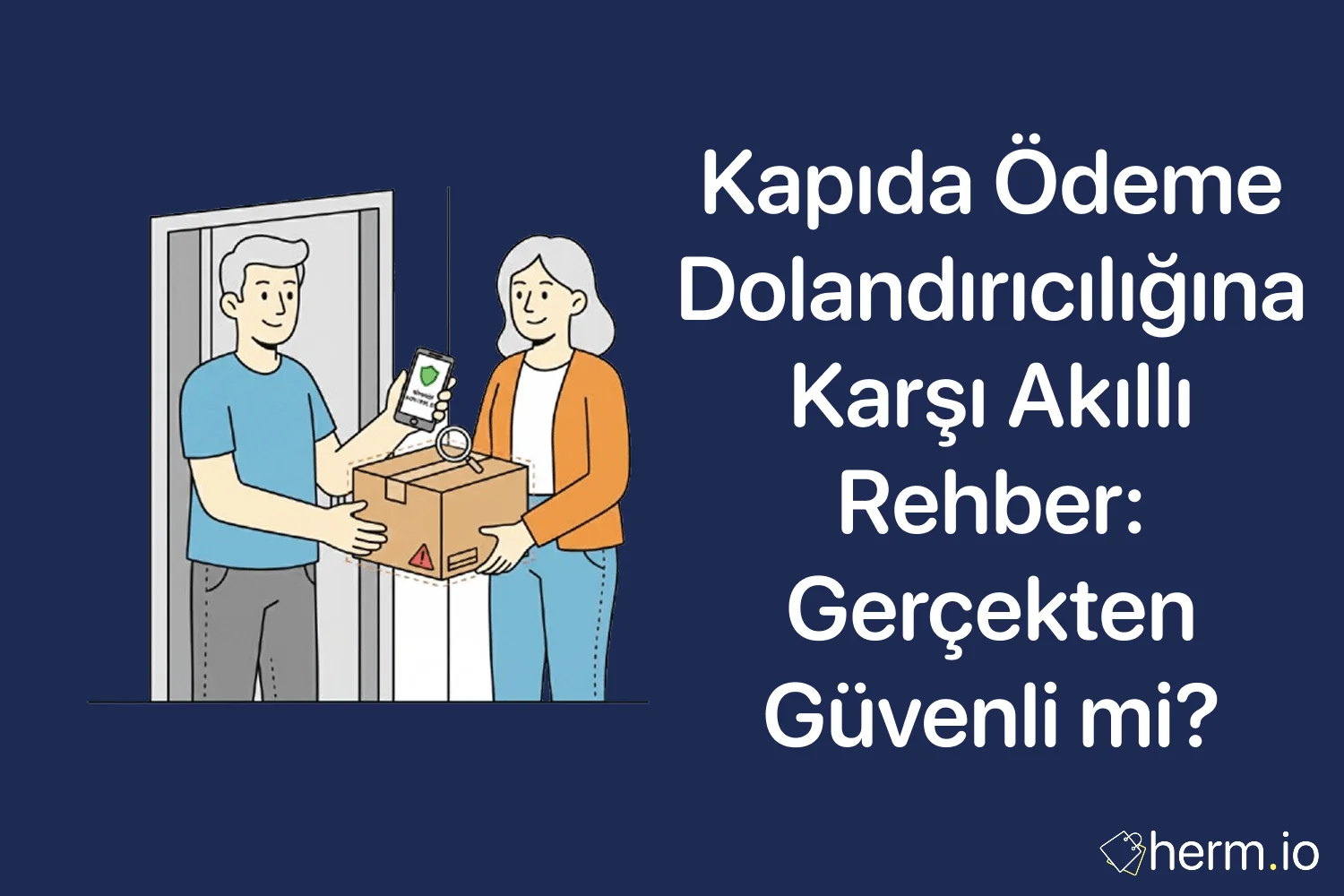 Kapıda ödeme dolandırıcılığına karşı güvenlik rehberi, sahte kargo ve ödeme tuzakları uyarı görseli