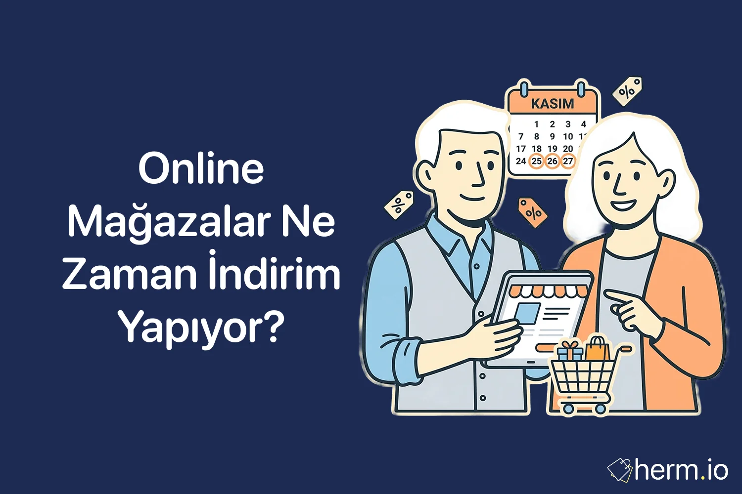 Türkiye'de online mağaza indirim dönemlerini ay ay gösteren alışveriş takvimi, kampanya ve sezon sonu rehberi görseli.