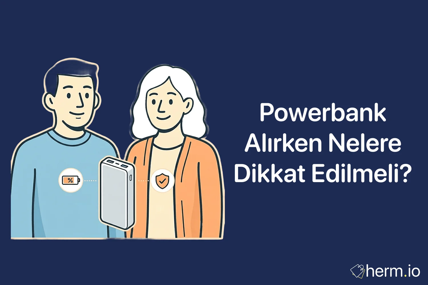 Powerbank alışverişinde mAh, USB-C, hızlı şarj, güvenlik ve uçak kurallarını gösteren pratik teknoloji rehberi görseli.