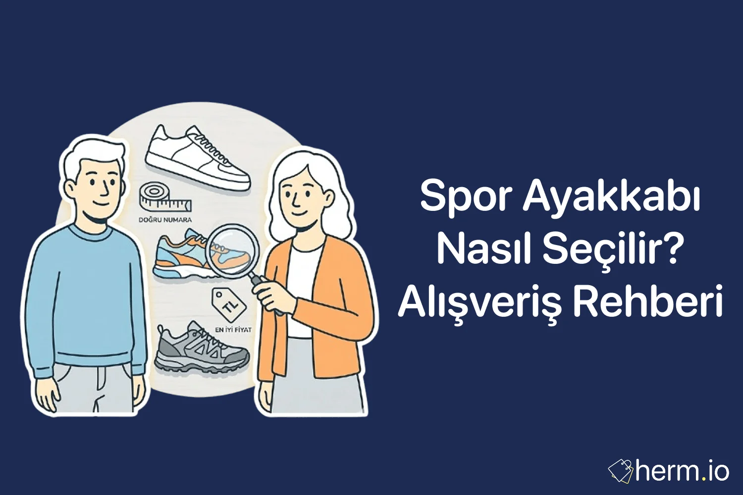 Online spor ayakkabı alışverişinde numara, taban, kullanım amacı ve orijinallik kontrolünü anlatan rehber kapak görseli.