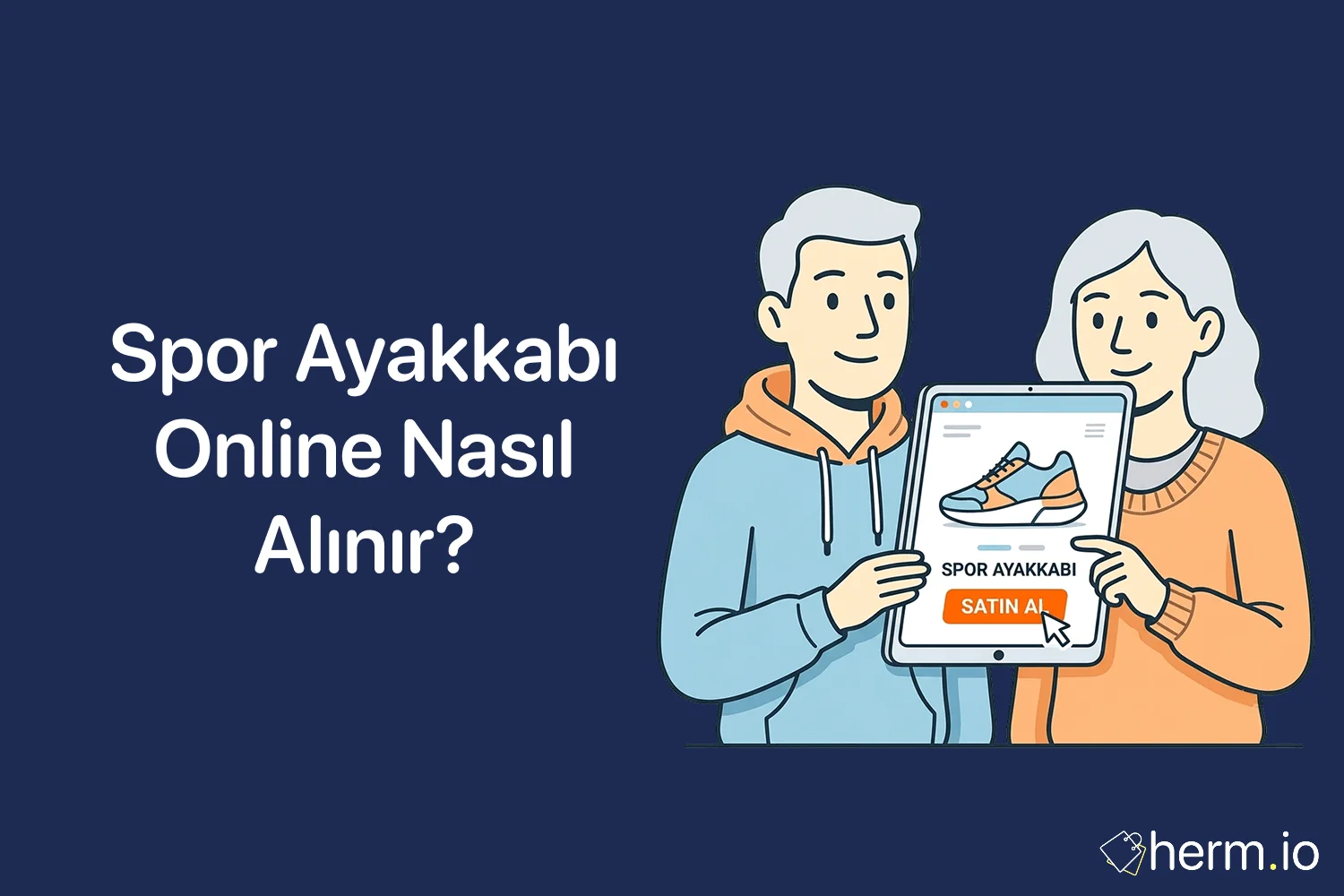 Online spor ayakkabı alışverişinde numara ölçümü, kalıp kontrolü, satıcı güveni ve iade sürecini anlatan rehber görseli.