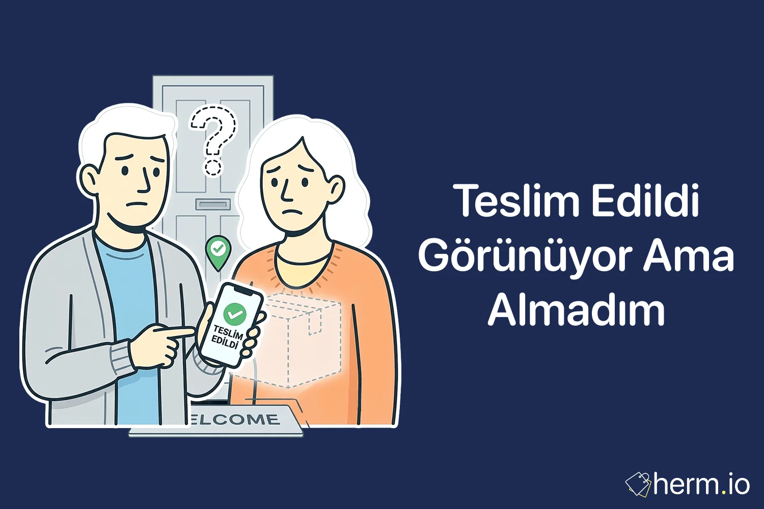 Kargo takip ekranında teslim edildi görünen ancak alıcıya ulaşmayan paket için ilk 24 saat planını anlatan rehber görseli.